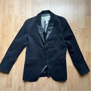 Diesel 3-button cotton blazer with leather lapels